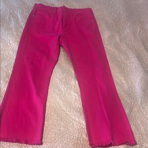 LOFT Hot Pink Flared Jeans